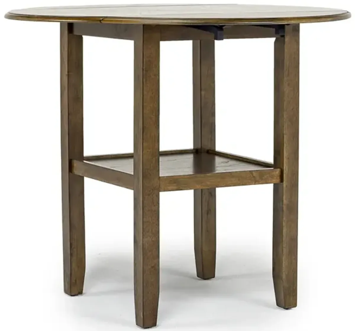 Gia Counter Height Extendable Round Dining Table & 2 Stools in Light Brown