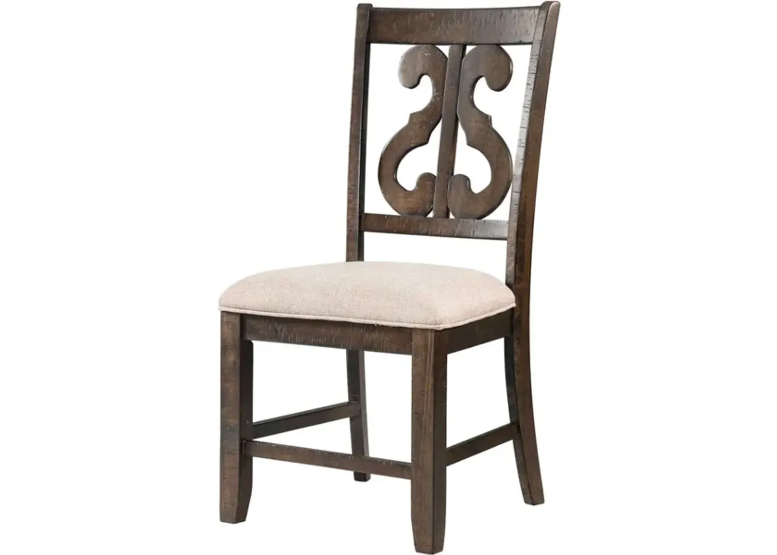 Stone Side Chair in Charcoal, Upholstered Harp