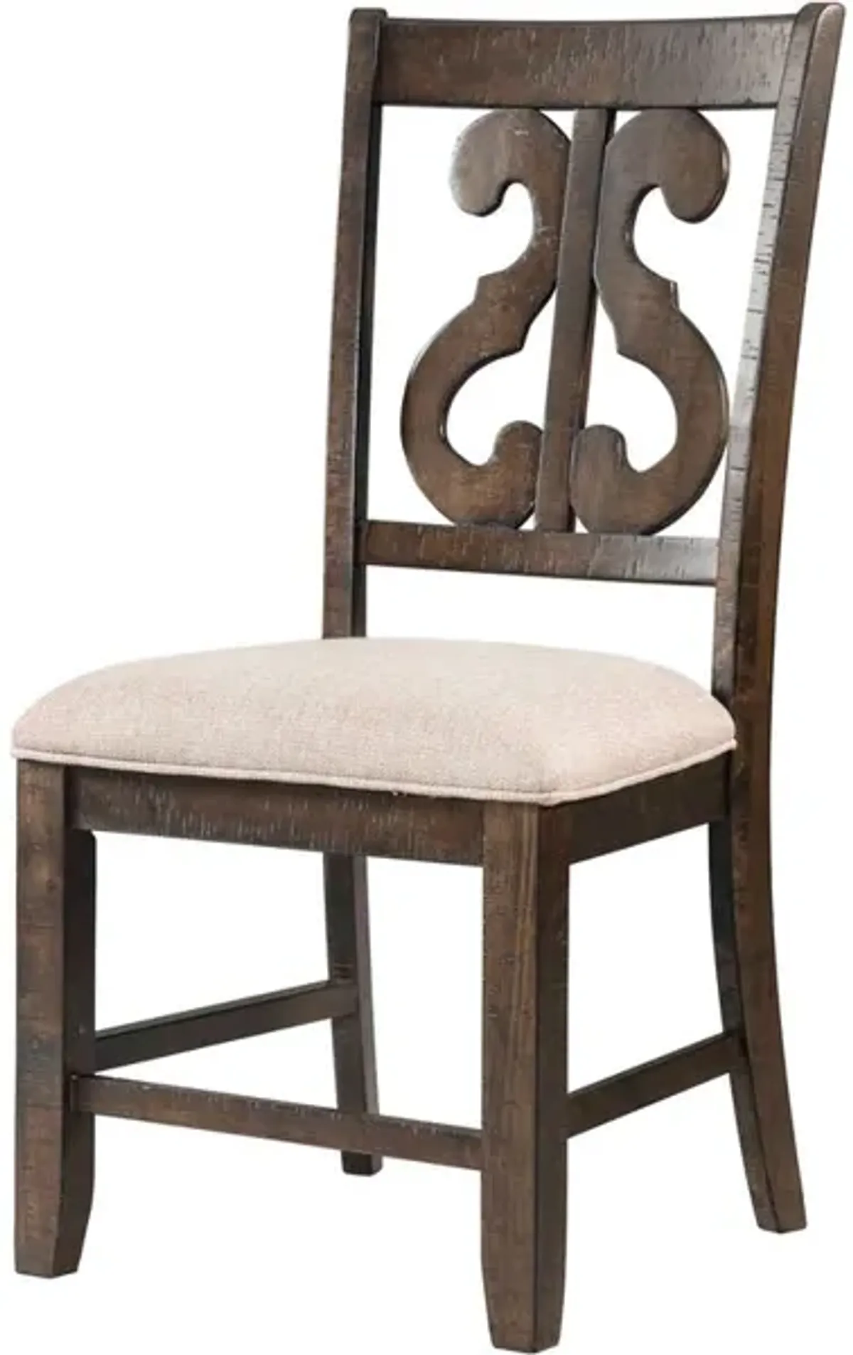 Stone Side Chair in Charcoal, Upholstered Harp