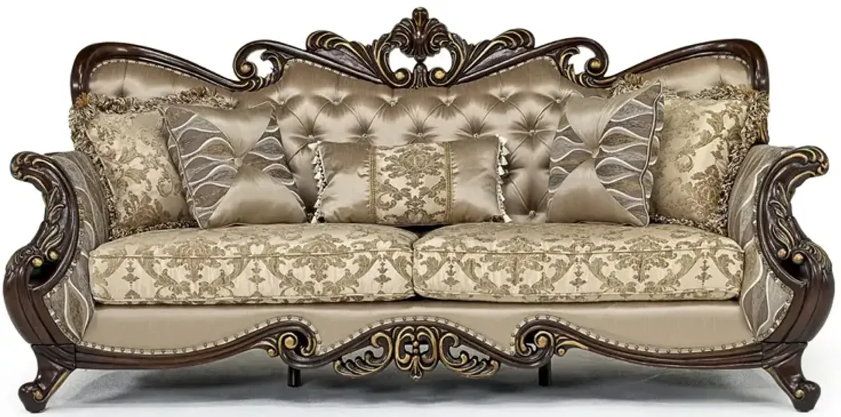 Constantine Sofa & Loveseat in Gold