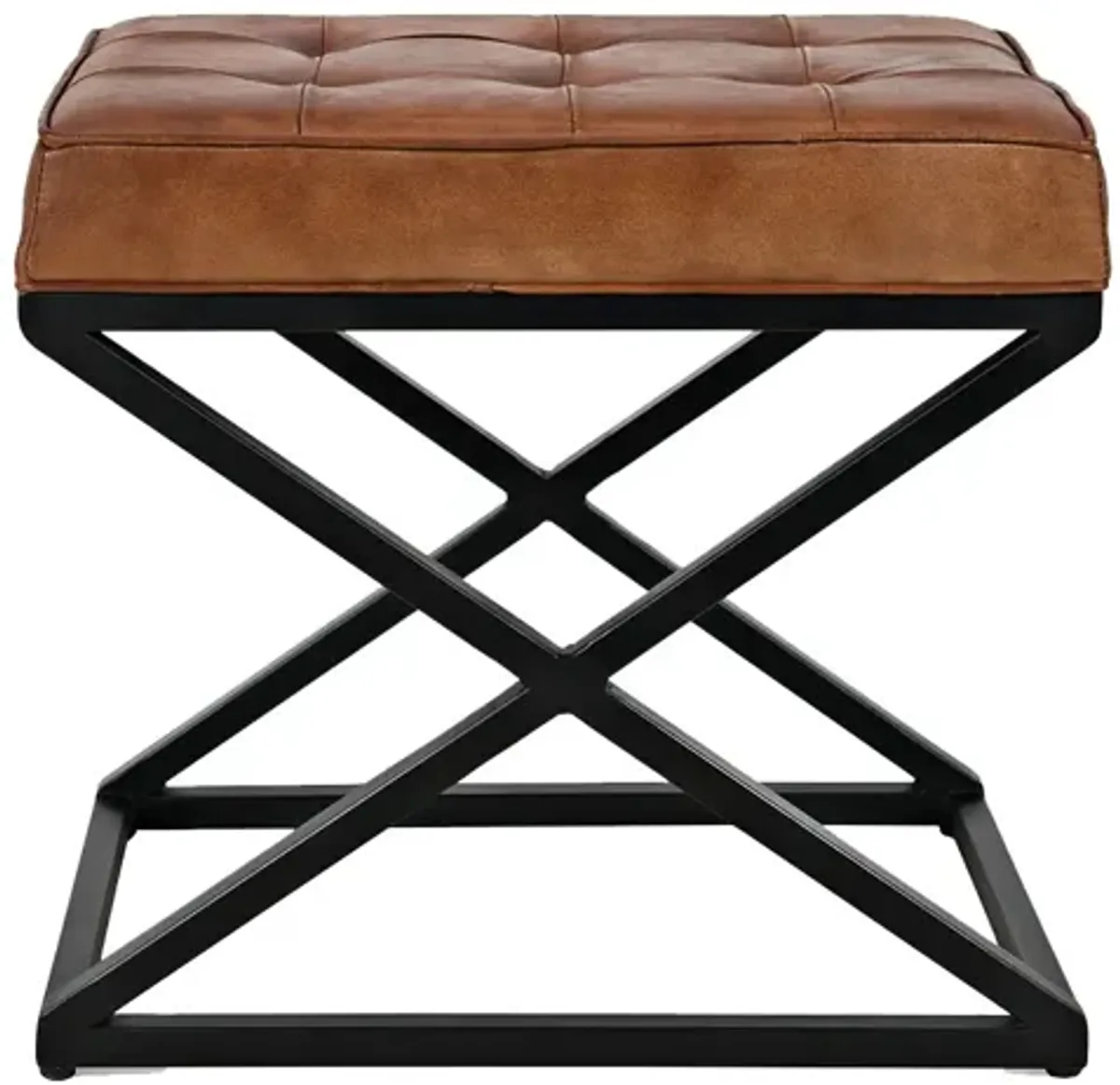 Hogan Accent Ottoman in Sienna Leather