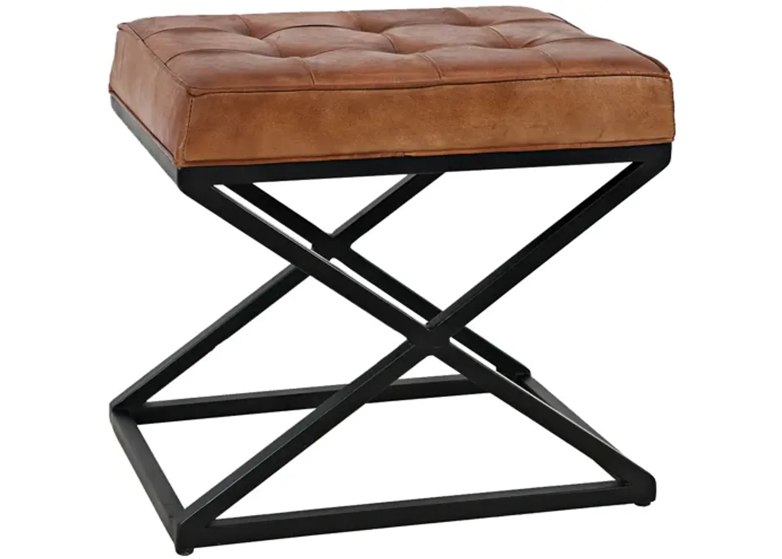 Hogan Accent Ottoman in Sienna Leather