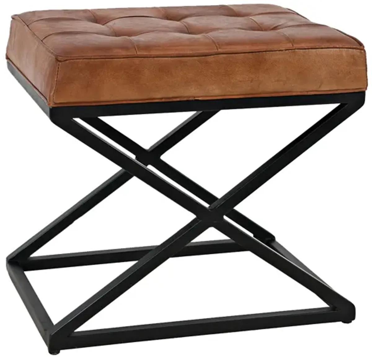 Hogan Accent Ottoman in Sienna Leather