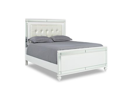 Valentino Panel Bed in White, Full