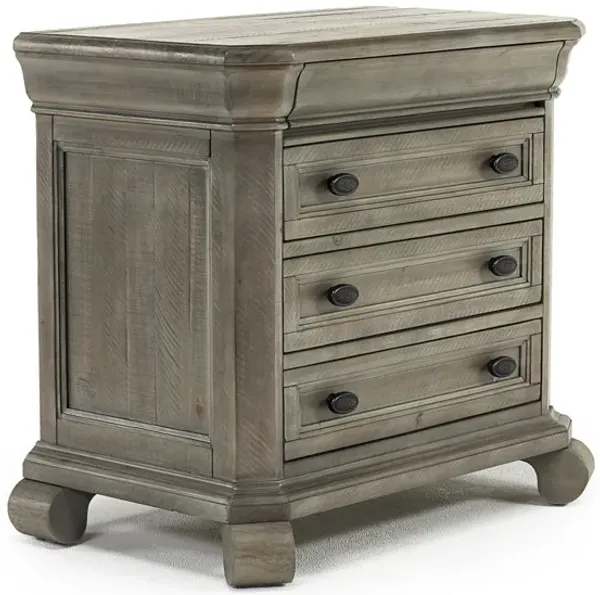Bellamy 4 Drawer Nightstand in Light Gray