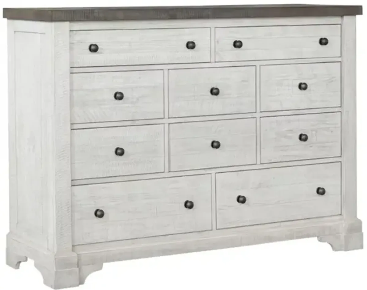 Valley Ridge Dresser in White Gray Finish