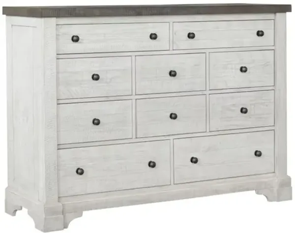 Valley Ridge Dresser in White Gray Finish