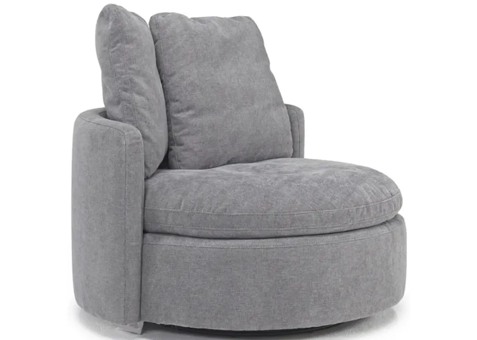 Harrison Swivel Chair in Helio Pewter 100