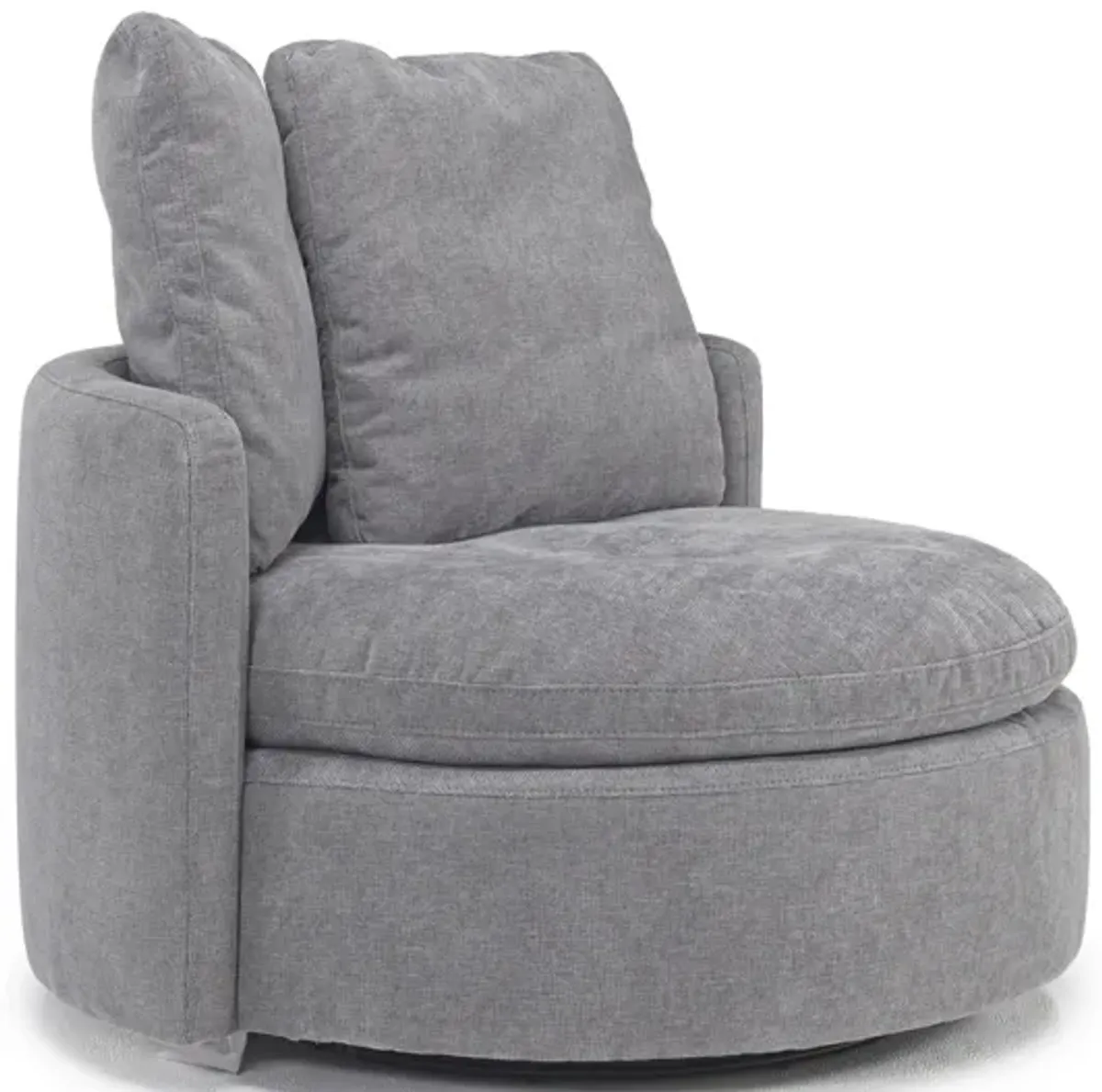 Harrison Swivel Chair in Helio Pewter 100