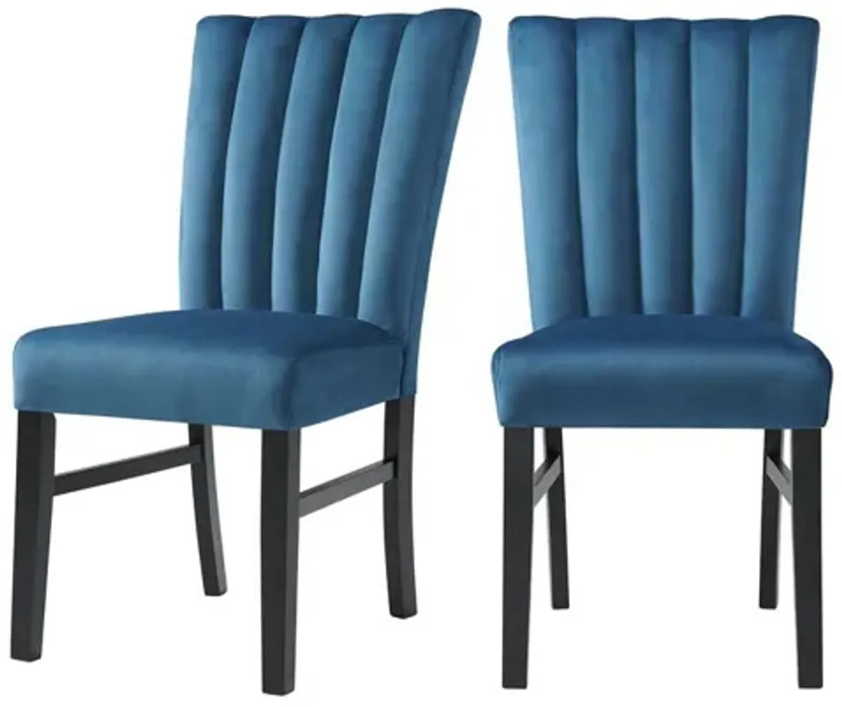 Bellini Side Chair in Navy Blue, Set of 2