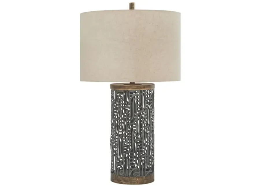 Dayo Table Lamp in Gray/Gold Finish