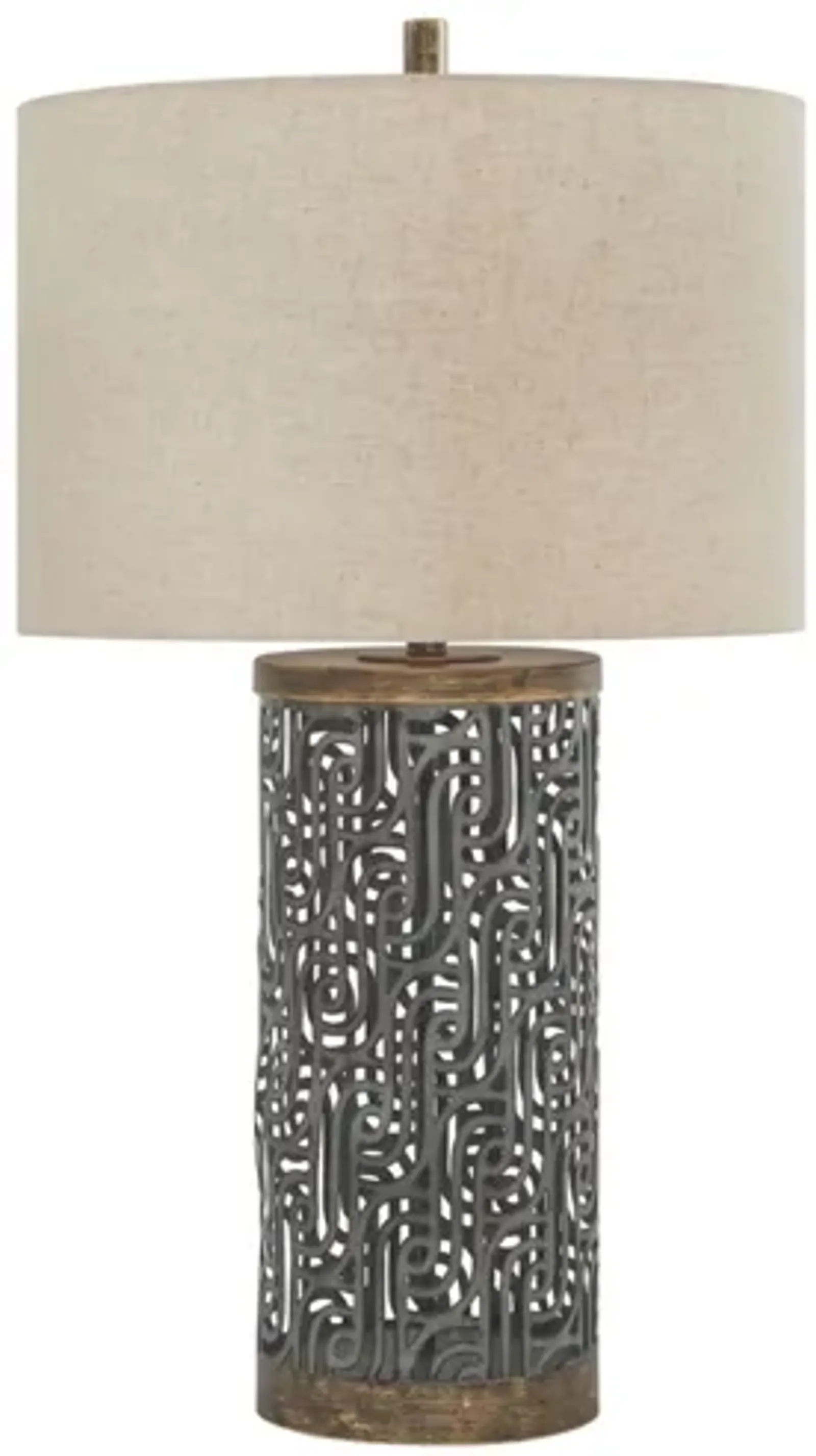 Dayo Table Lamp in Gray/Gold Finish