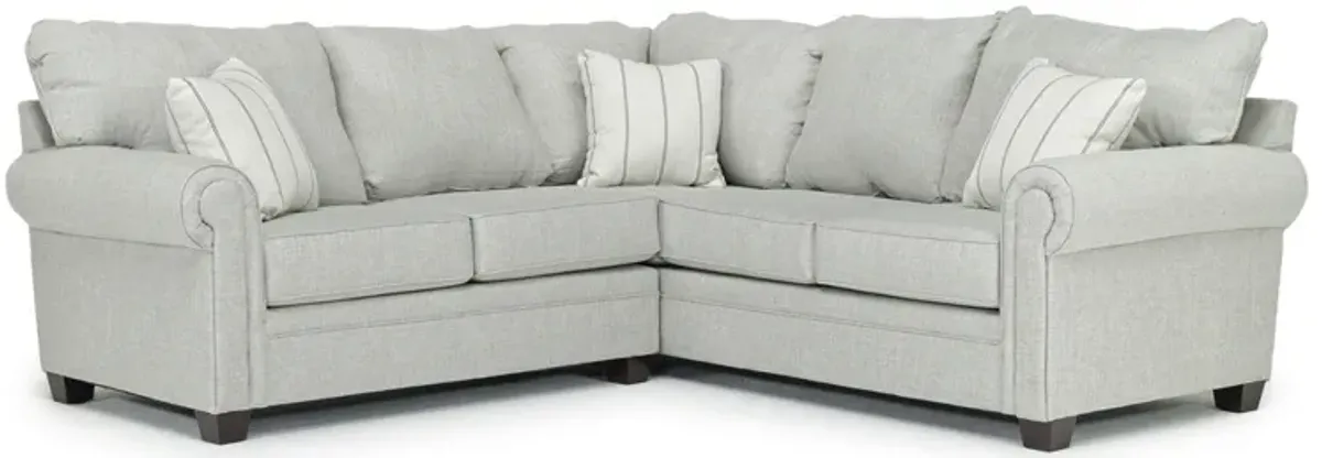 Cordoba Tux Loveseat Sectional in Splash Linen, Left Facing