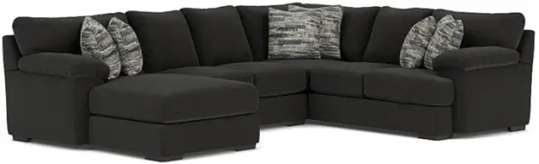Bermuda Tux Loveseat Chaise Sectional in Cooper Sterling, Left Facing