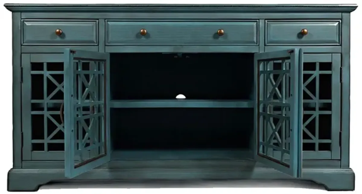 Skyy Media Console in Teal, 60 Inch