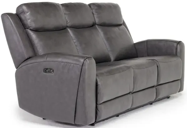 Mia 2 Power Sofa in Impression Dark Gray Leather