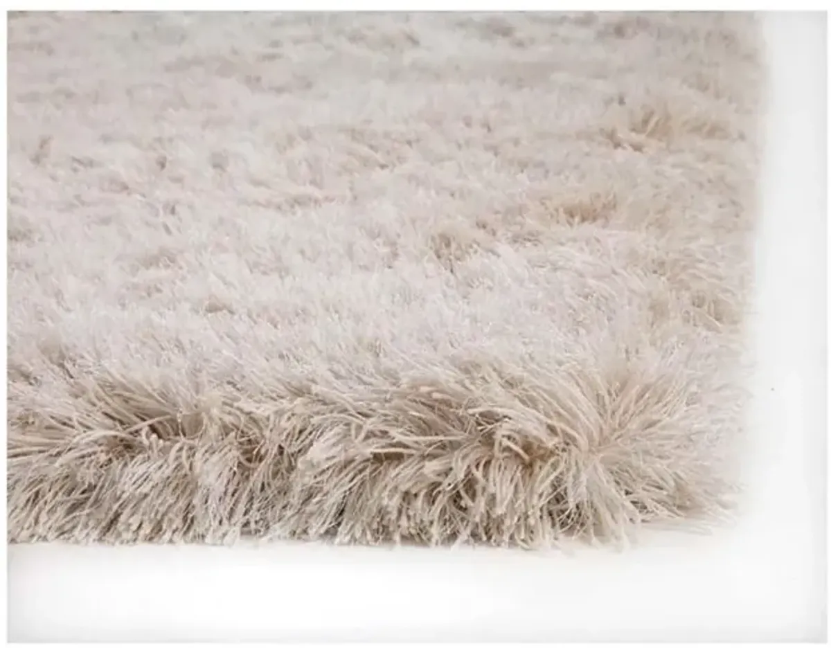 Luxe Shag Rug in Ivory, 8 X 10