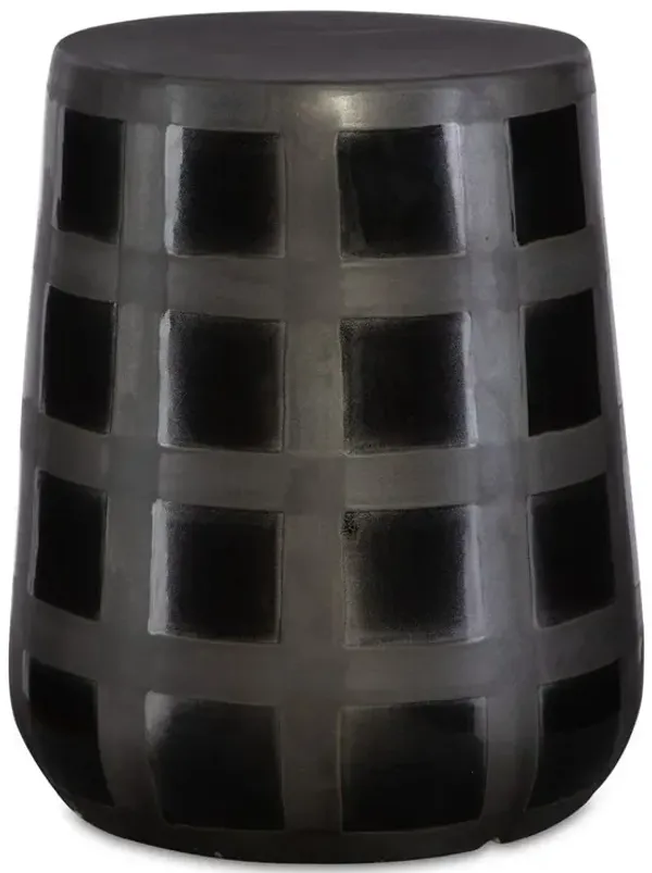 Patchwork Outdoor Stool in Black