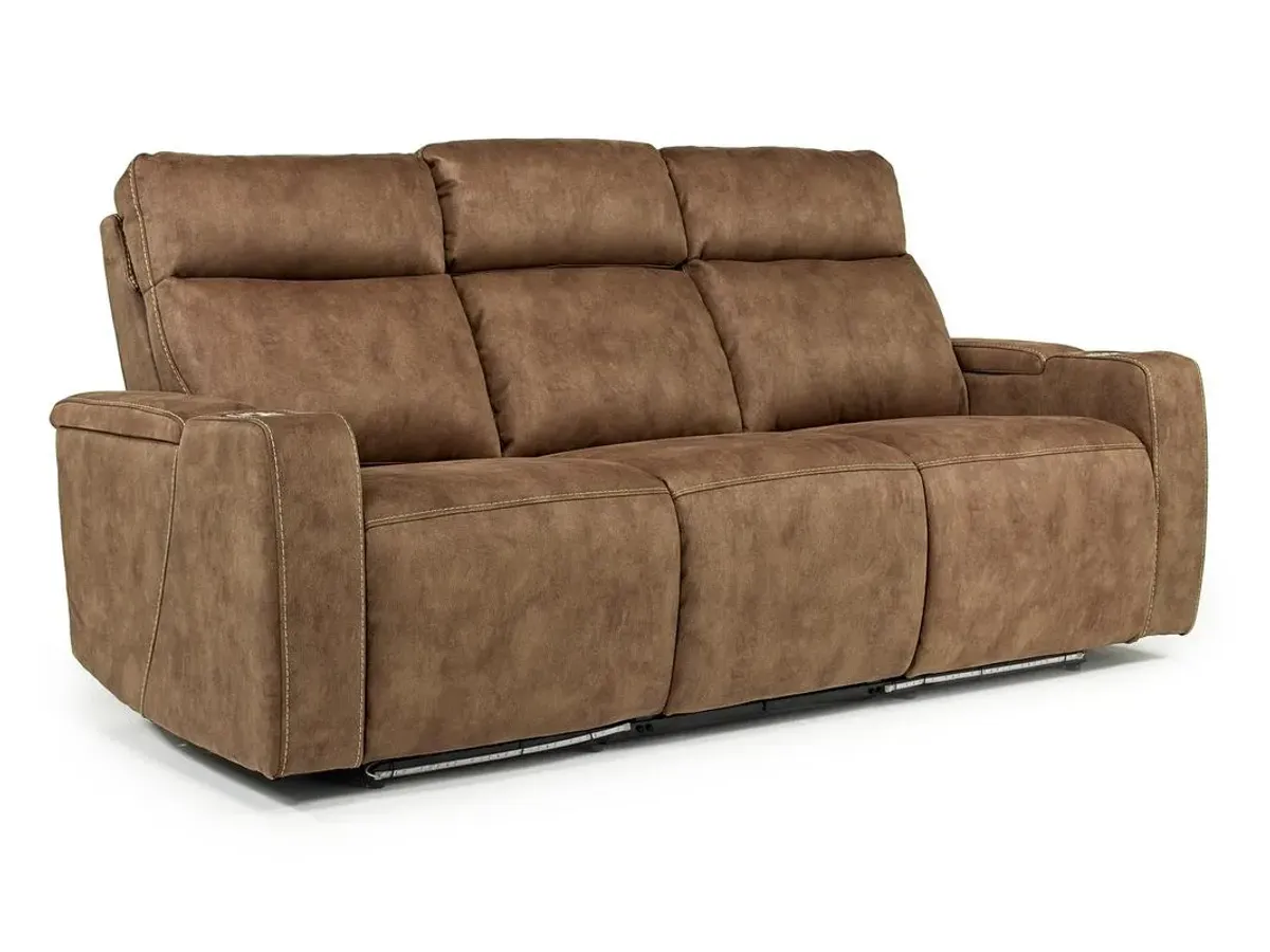 Rhys 2 Power Sofa in Brown