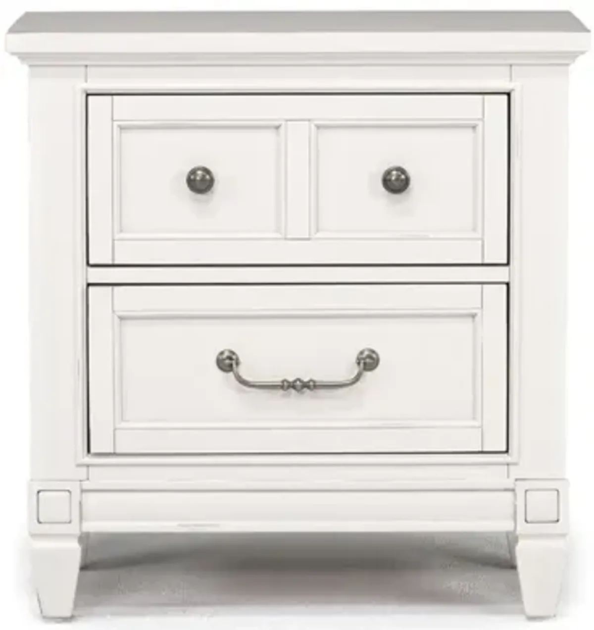 Willowbrook 2 Drawer Nightstand in Egg Shell White