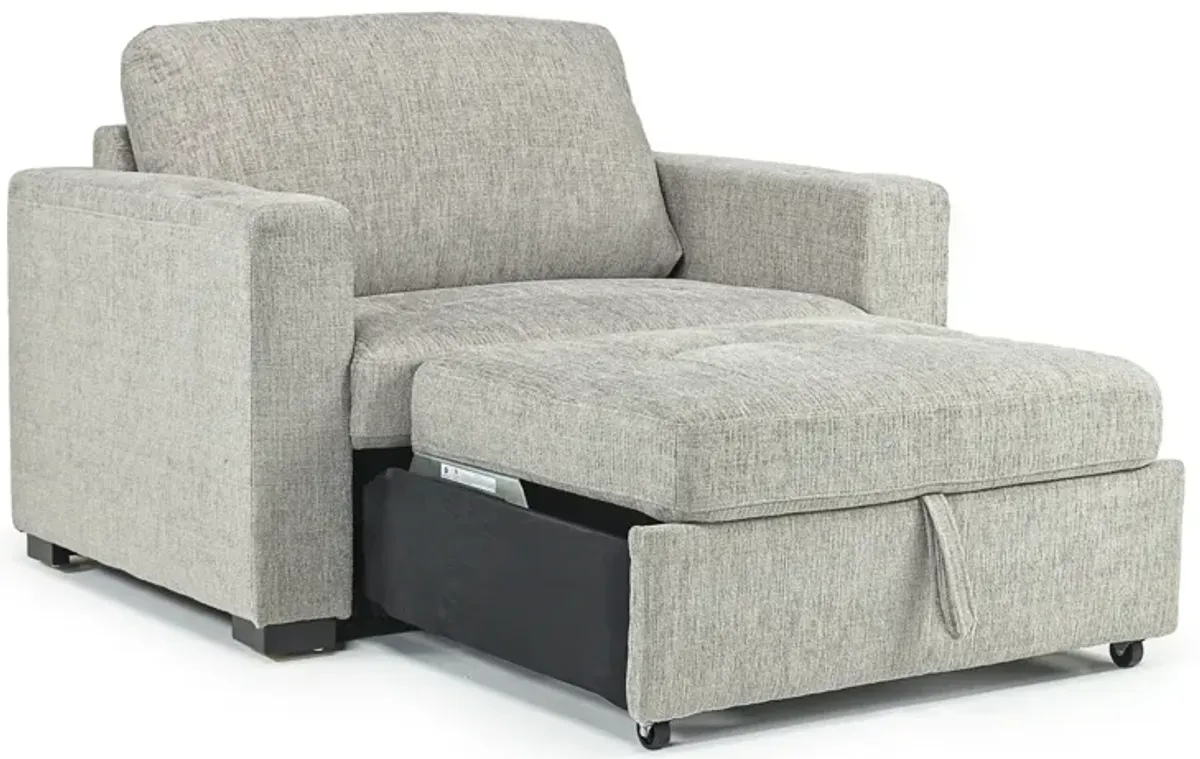 Luigi Twin Pullout Sleeper Chair in Gray