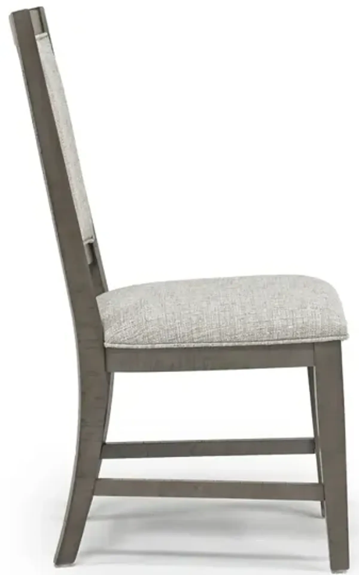 Bay Creek Side Chair in Light Gray, Upholstered V-back