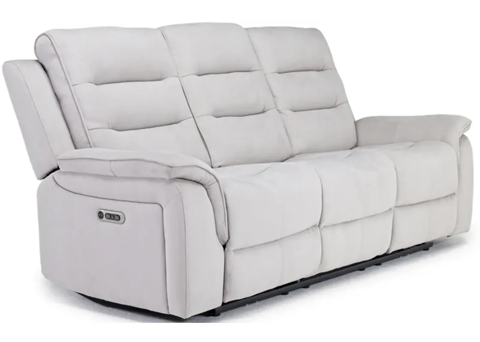 Chanell 2 Power Sofa in New Nappa Light Gray 