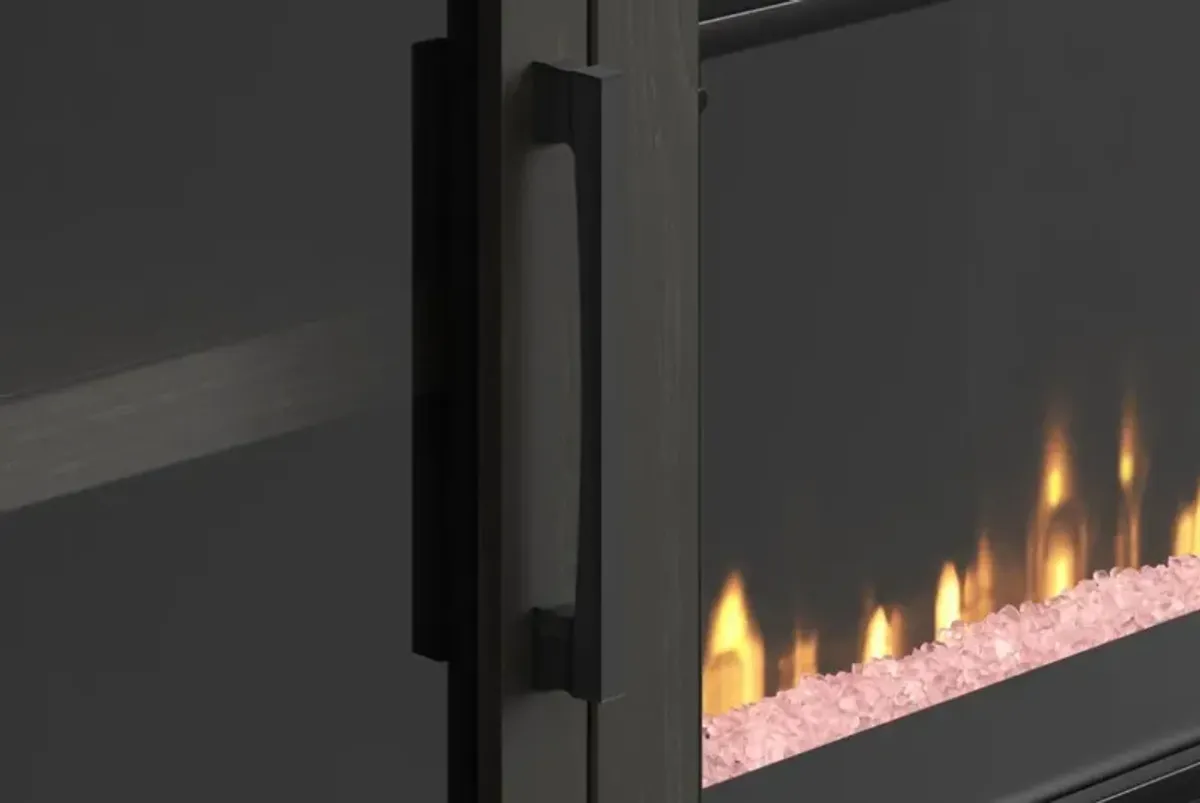 Tybee Fireplace Console in Black, 68 inch