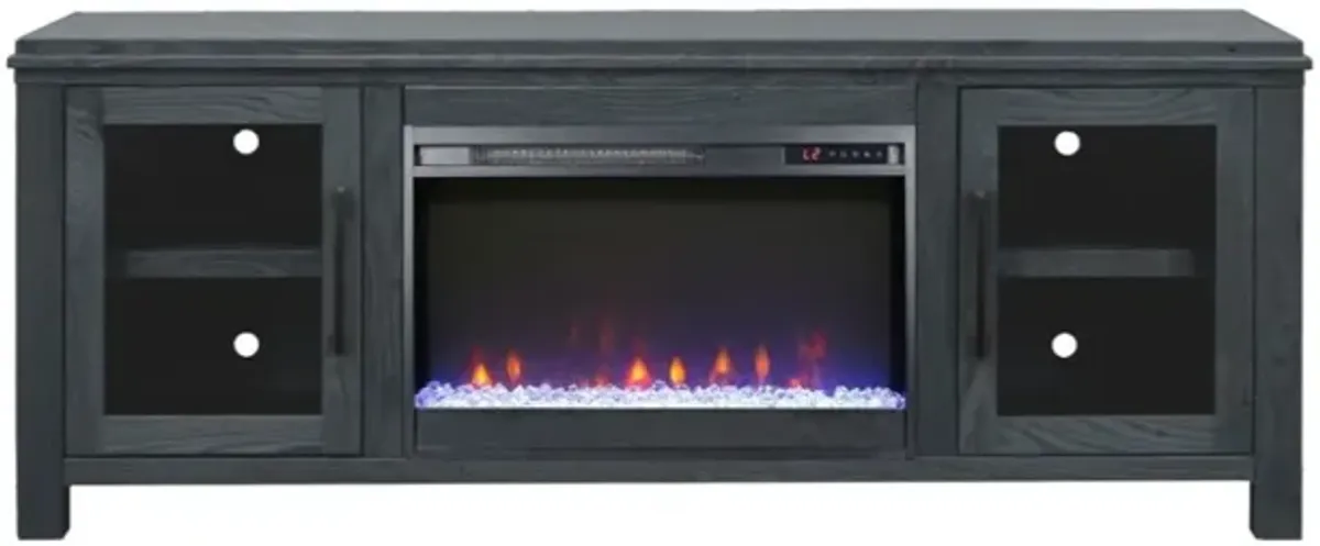 Tybee Fireplace Console in Black, 68 inch