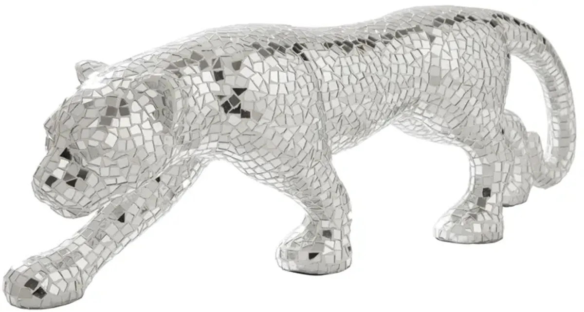 Drice Panther Sculpture in Silver