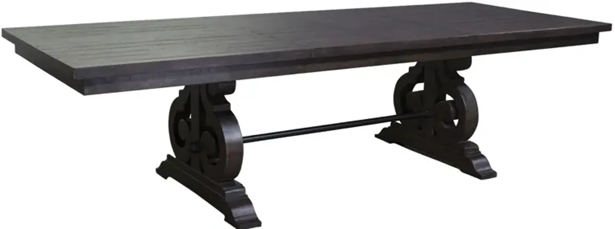 Stone Extendable Dining Table in Charcoal