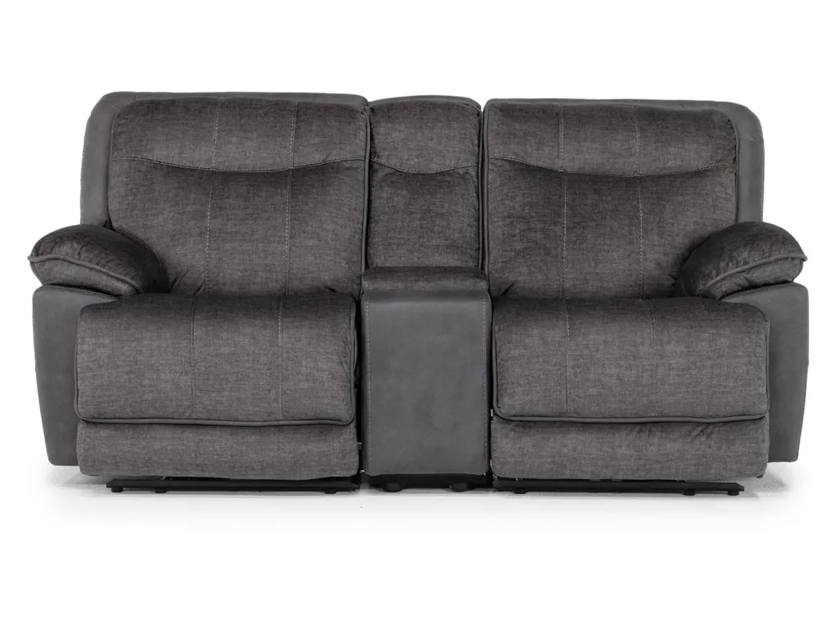 Bubba 2 Power Console Loveseat in Graphite