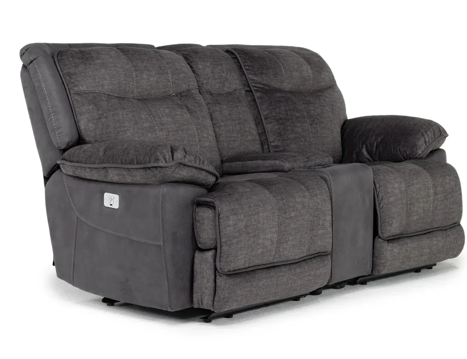 Bubba 2 Power Console Loveseat in Graphite