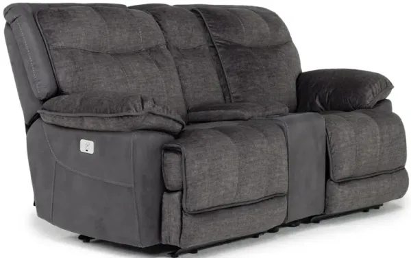 Bubba 2 Power Console Loveseat in Graphite