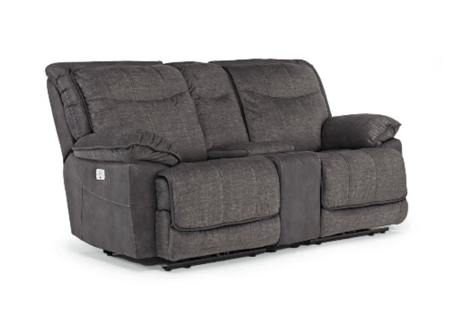 Bubba 2 Power Console Loveseat in Graphite