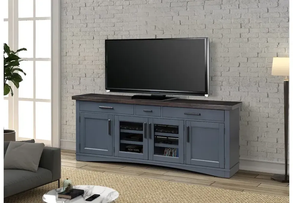 Americana Media Console in Blue, 76 Inch