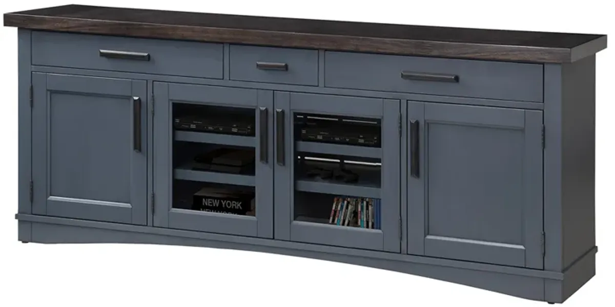 Americana Media Console in Blue, 76 Inch