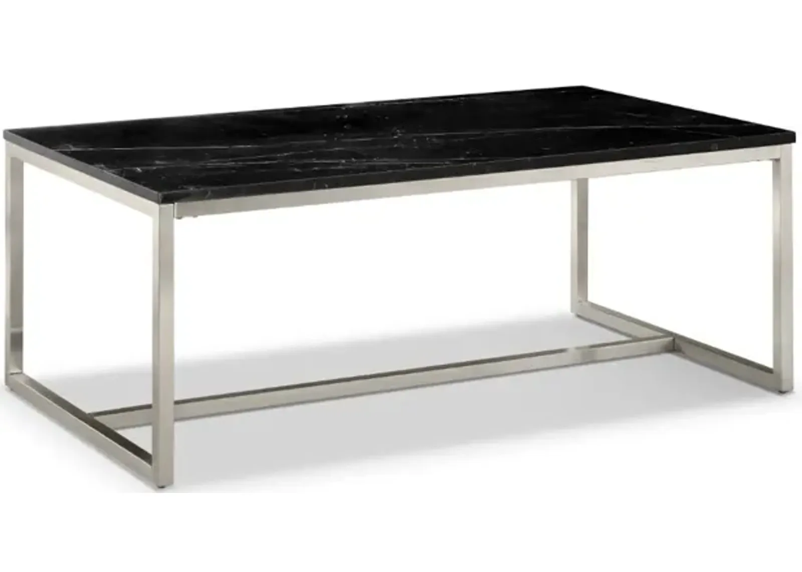 Kira Coffee Table in Black/Brushed Nickel