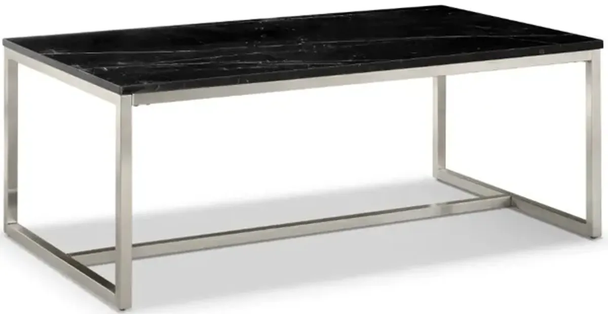 Kira Coffee Table in Black/Brushed Nickel