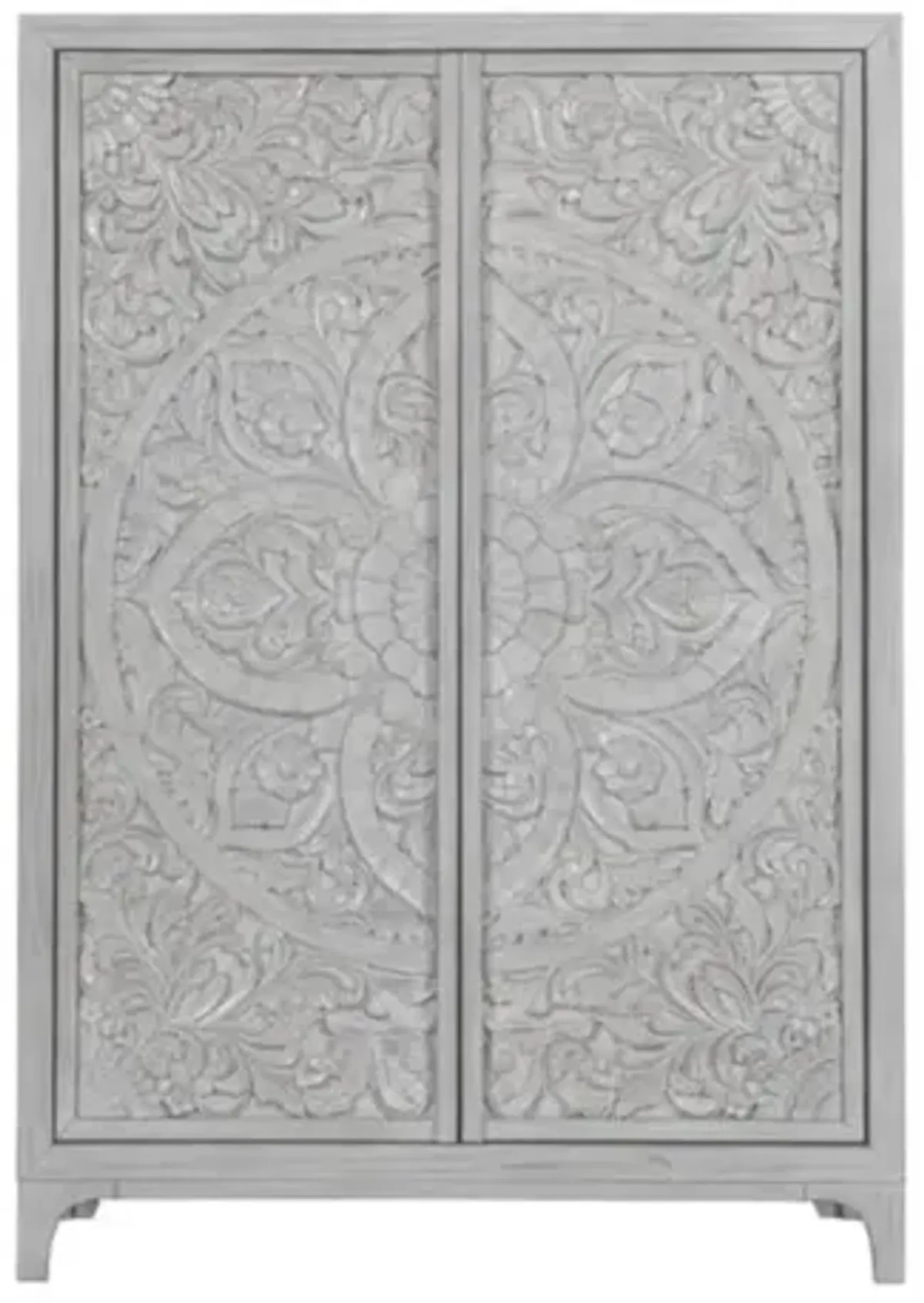 Boho Chic Armoire in Washed White