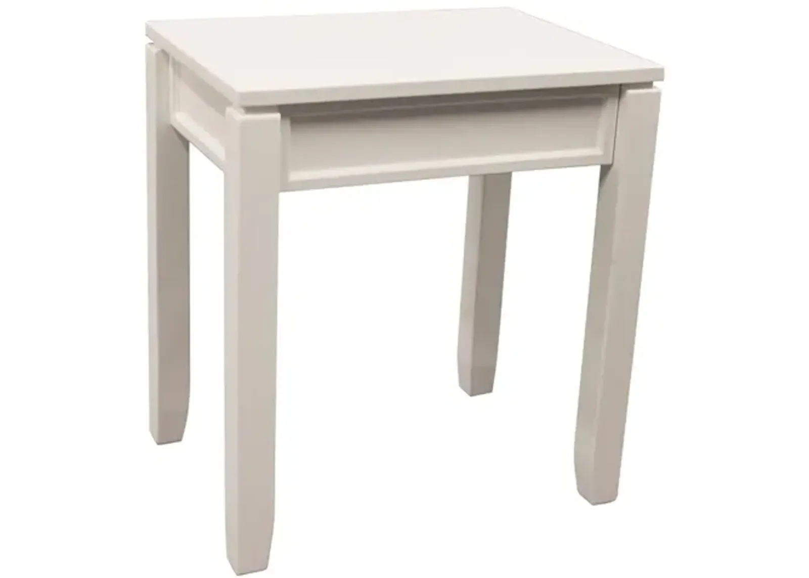 Boca Corner Table in White, 20 Inch