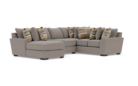 Oracle Tux Loveseat Chaise Sectional in Cooper Platinum, Left Facing, Down