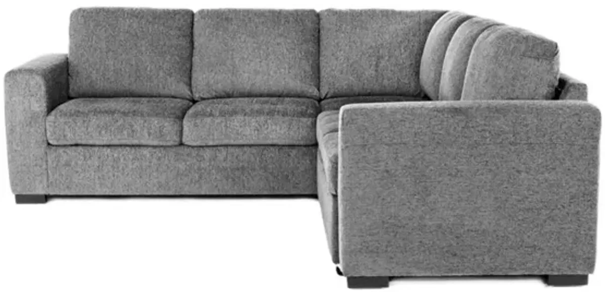 Claire Full Tux Sleeper Sectional in Posh Smoke, Right Facing