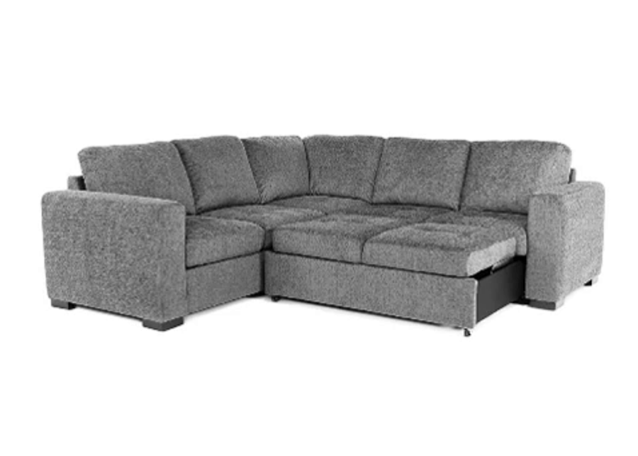 Claire Full Tux Sleeper Sectional in Posh Smoke, Right Facing