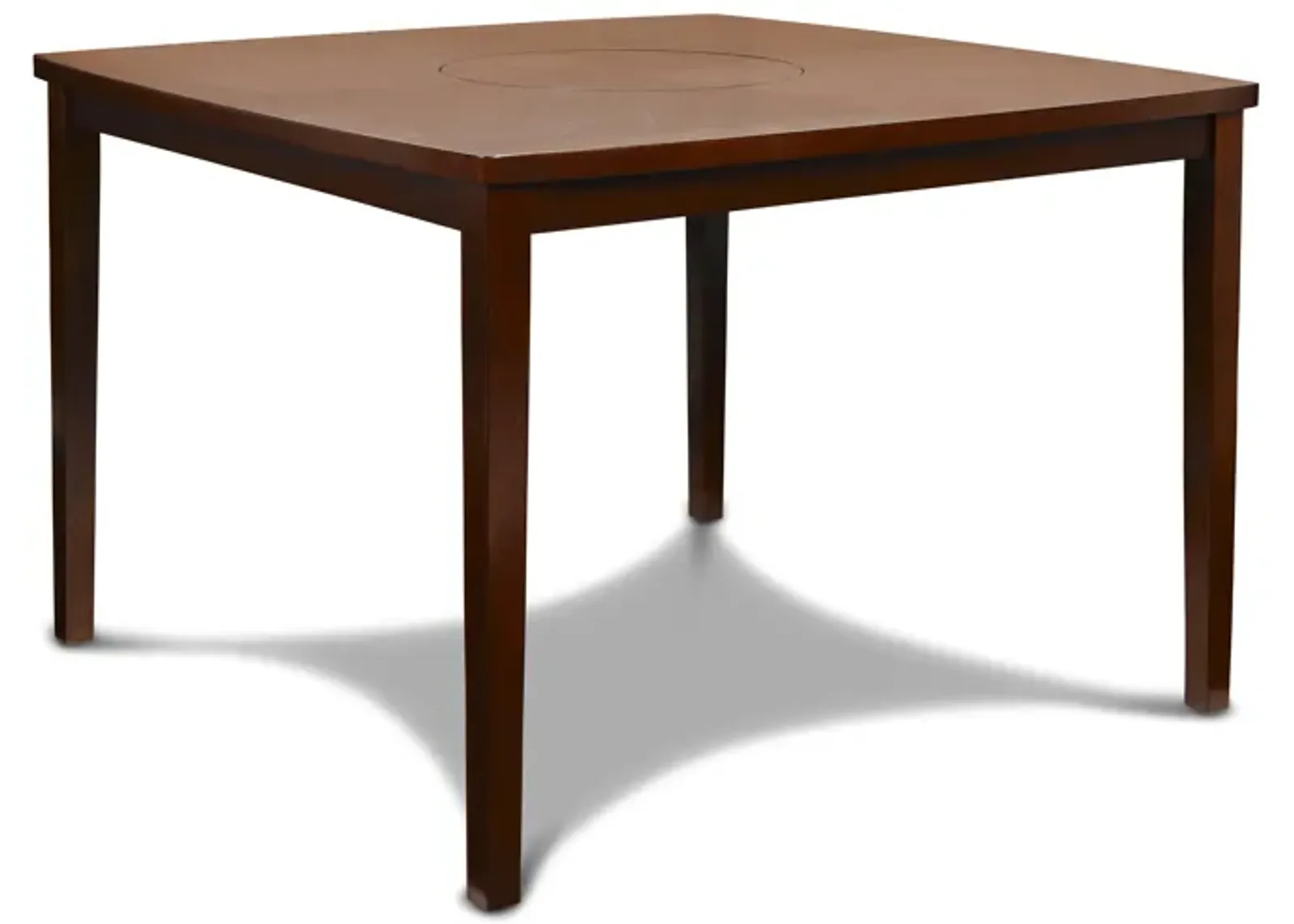 Dixon Square Counter Height Dining Table w/ Lazy Susan in Espresso