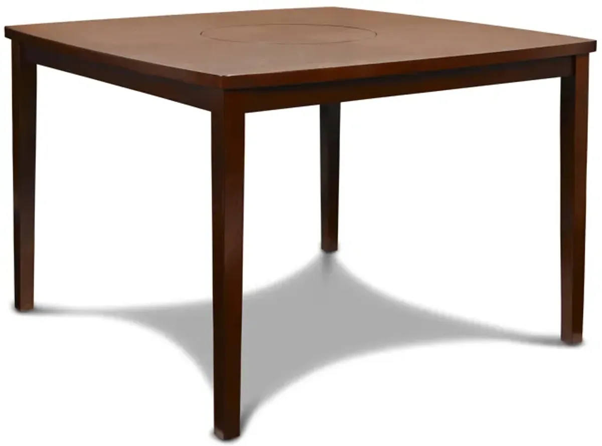 Dixon Square Counter Height Dining Table w/ Lazy Susan in Espresso