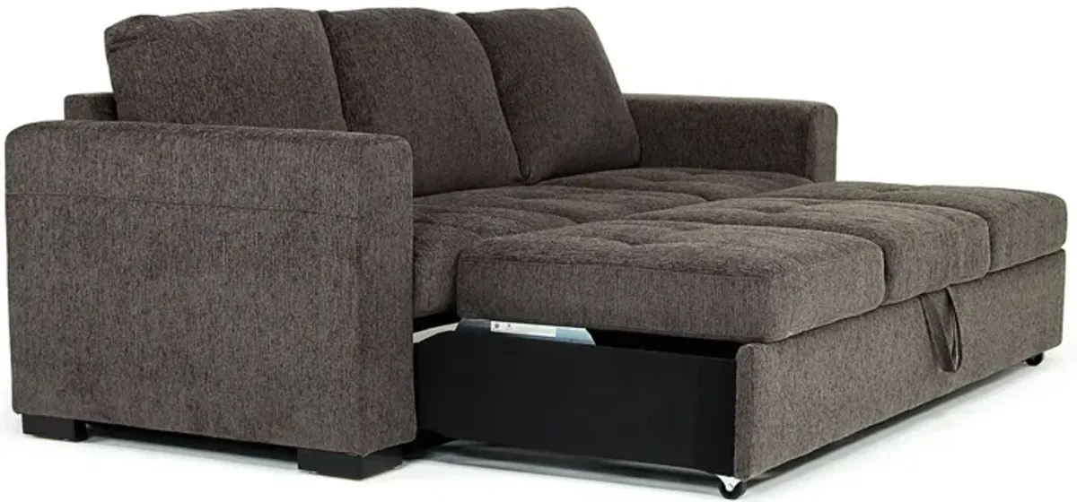 Claire Queen Pullout Sofa & Full Pullout Loveseat in Posh Smoke