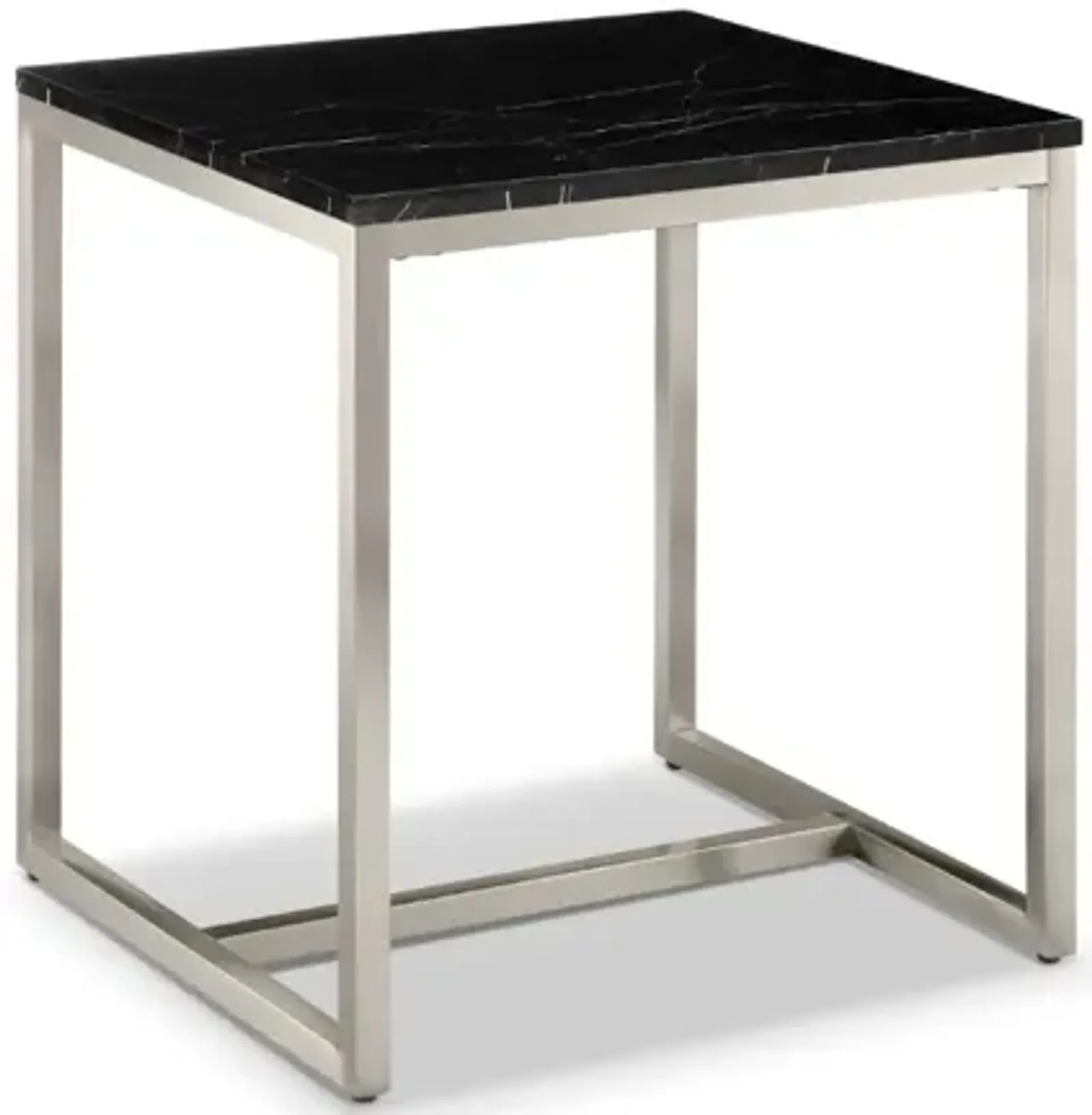 Kira End Table in Black/Brushed Nickel