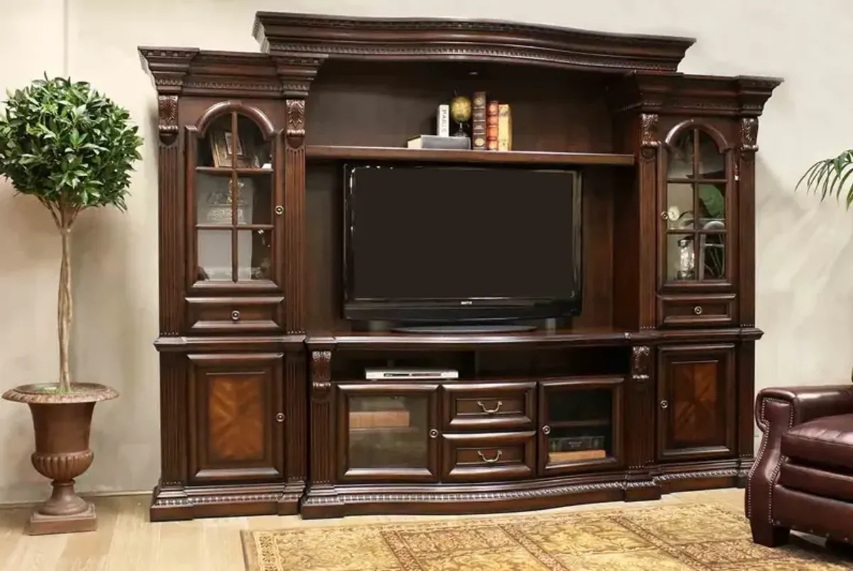 Bella 4 Piece Entertainment Center in Brown