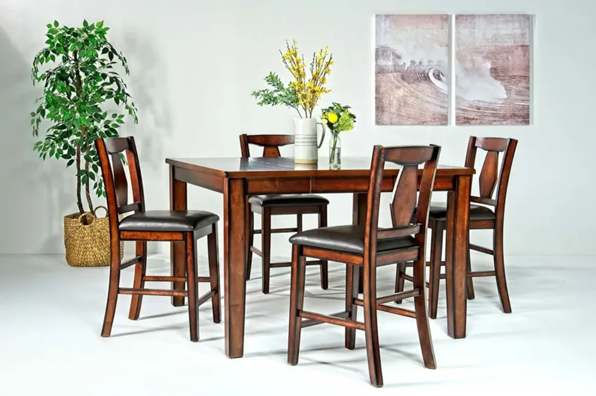 Napa Counter Height Extendable Dining Table & 4 Stools in Brown